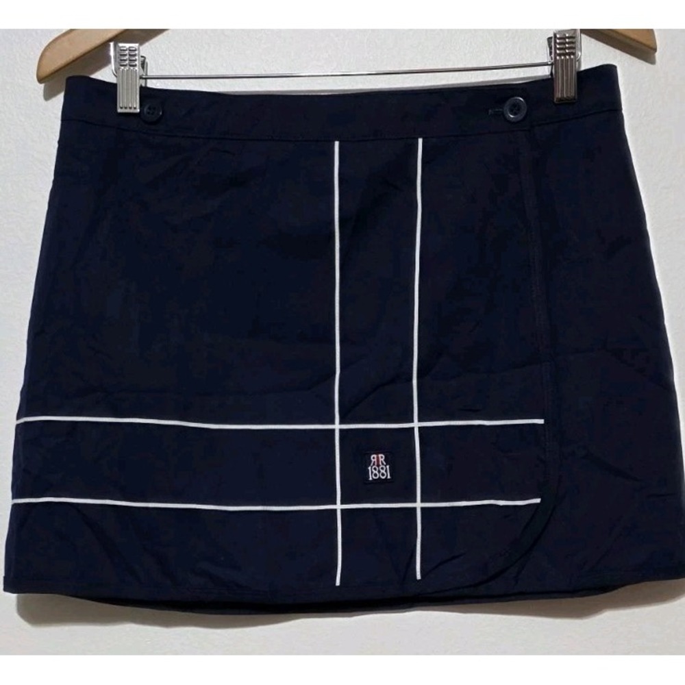 CERRUTI 1881 SPORT Sz 48 Italy Made Navy Blue Tennis Skirt Vintage 80s Prep Core